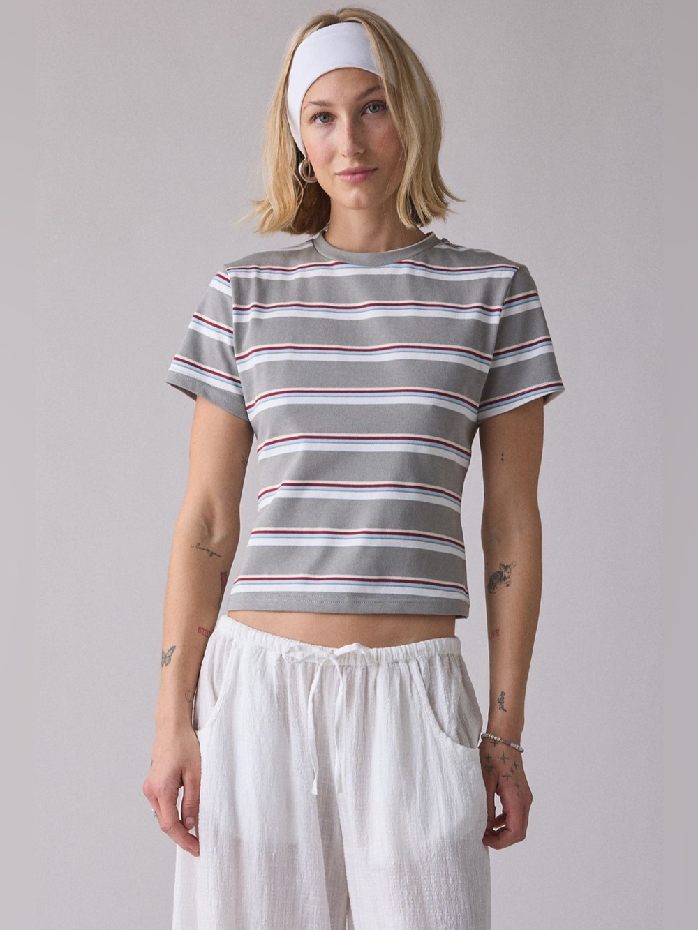 Lioness Loft Stripe Baby Crew Neck Tee